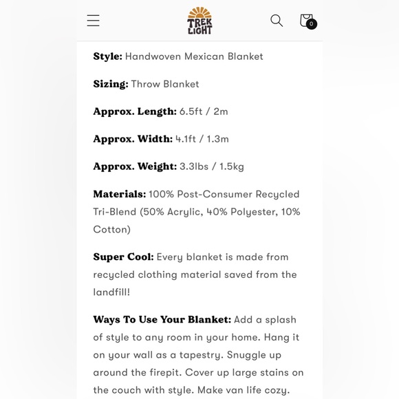 $165 TREK LIGHT GEAR HANDMADE THUNDERBIRD BLANKET CAMPING BEACH HIKING PICNIC - Picture 7 of 11